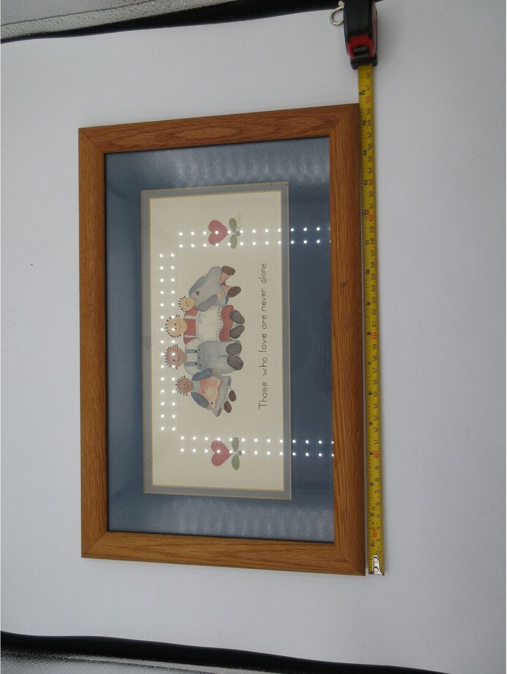 113. rimitive Folk Art Family Framed Print “Those Who Love Are Never Alone”